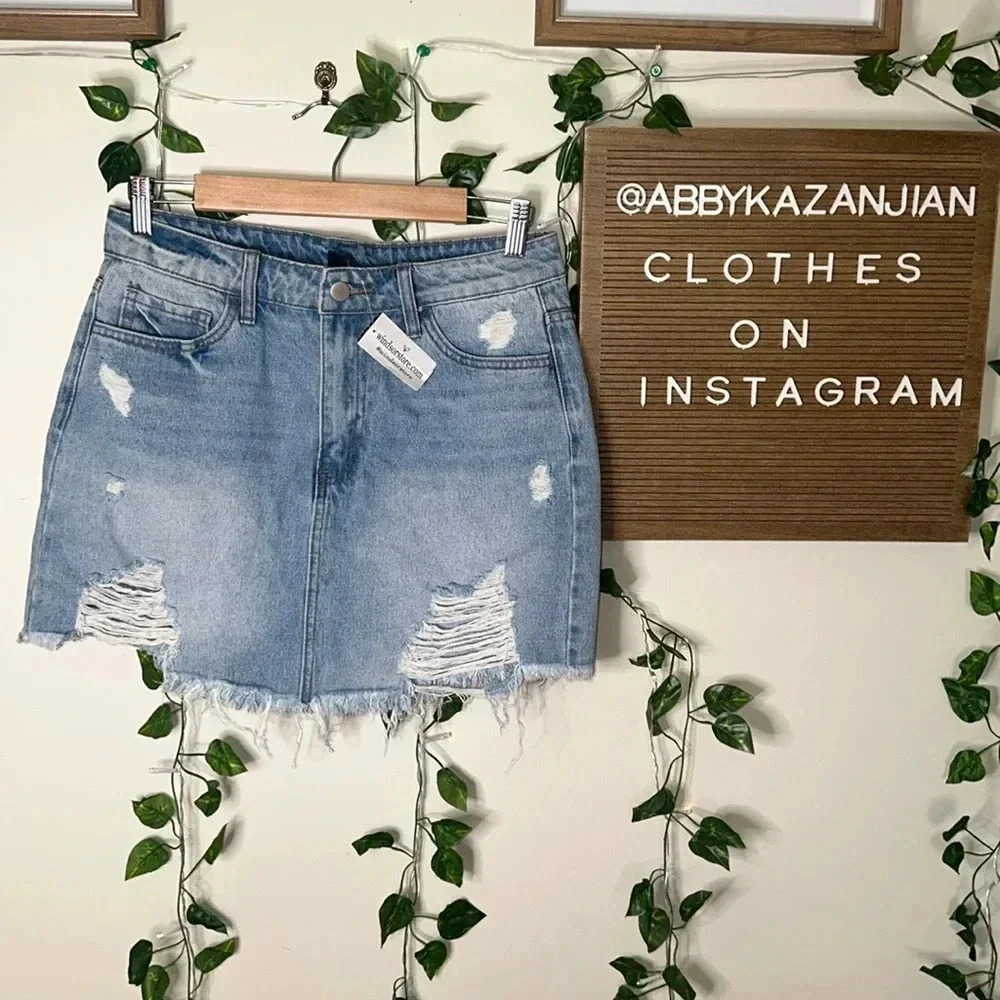 Windsor Denim Ripped Skirt NWT